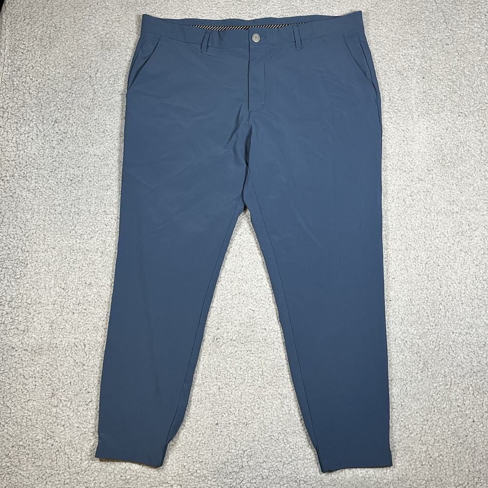 Primo Golf Pants Mens 38 Short Blue Ankle Zip Performance Stretch Jogger Tapered